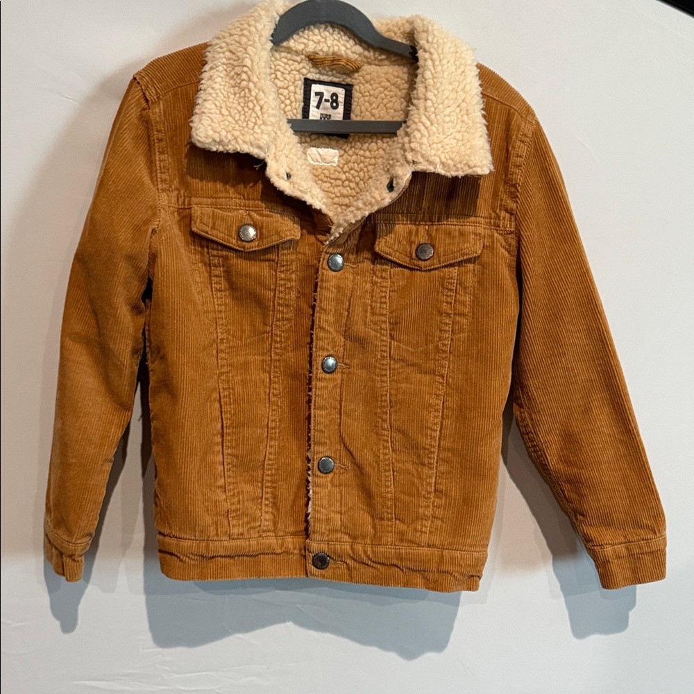 Cotton On Kids Tan Corduroy Jacket with Sherpa Lining